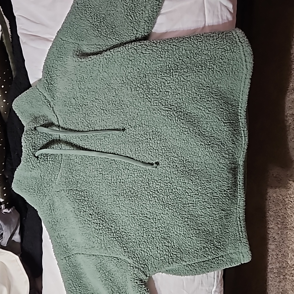 Women's Green Sherpa Sweatshirt